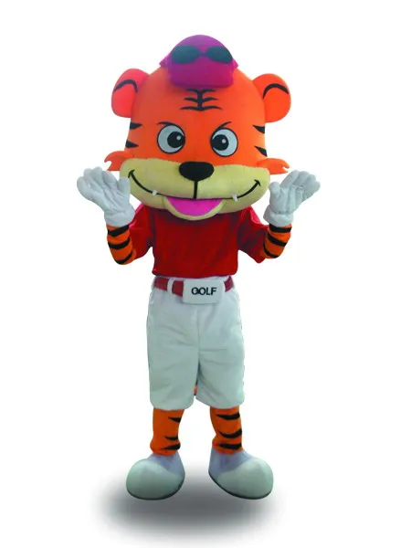 Professionele Rode Hoed Golf Tiger Mascot Kostuum Adult Birthday Party Fancy Dress Halloween Cosplay Outfits Kleding Xmas