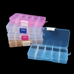 10 Slots Adjustable Transparent Jewelry Storage Box Ring Earring Drug Pill Beads Portable Plastic Jewelry Organizer