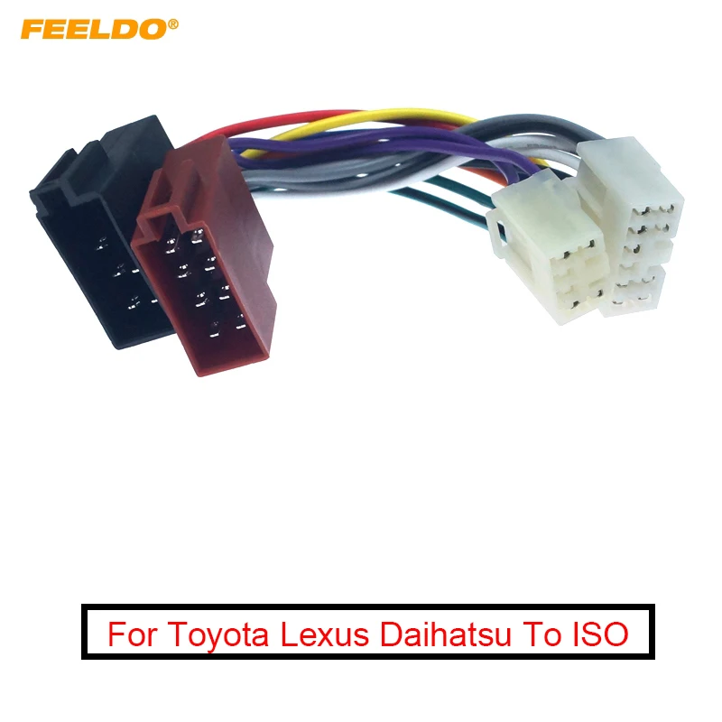 

FEELDO 1Pc Car Stereo Conversion Plug Wiring Harness Adapter For Toyota Lexus Daihatsu To ISO CD Radio Original Head Units Cable