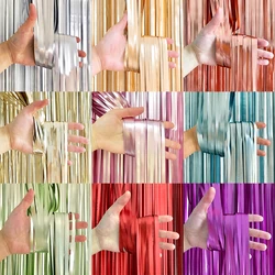 Party Backdrop Curtain Foil Fringe Shimmer Kids Girls And Boy Birthday Bride Wedding Baby Shower Wall Decoration Photo Zone 963