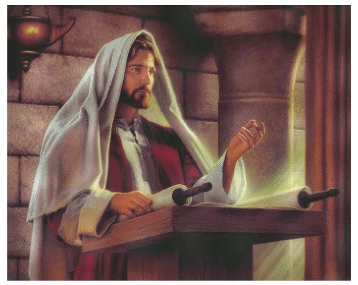 

Jesus Christ in a Temple Clear Picture Top Quality Cross Stitch Kits Crafts 14CT Unprinted Embroidered Handmade Art Decor