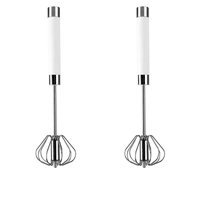 2PCS Hand-held Household Stainless Steel Manual Egg Beater All-steel Egg Whisk 10 Inch 12 Inch 14 Inch