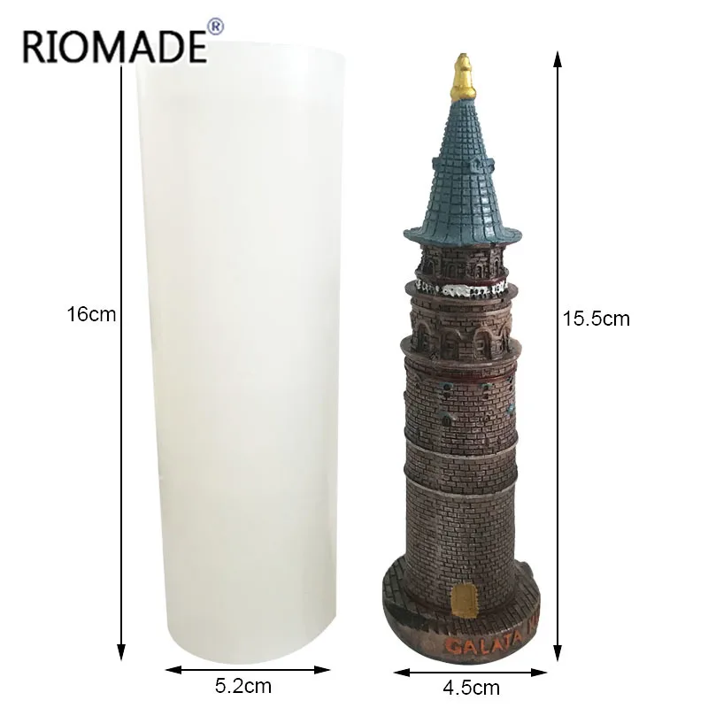 Galata Tower Shape 3D Tower Silicone Mold Chocolate Candy Fondant Cake Decorating Tools Kitchen Baking DIY Plaster Candle Mould