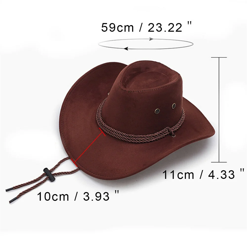 Fast Drop Shipping Cowboy Hat Unisex Faux Leather Sunhat Wild Brim Panama Hat Visor Hats Sombrero De Vaquero Occidental