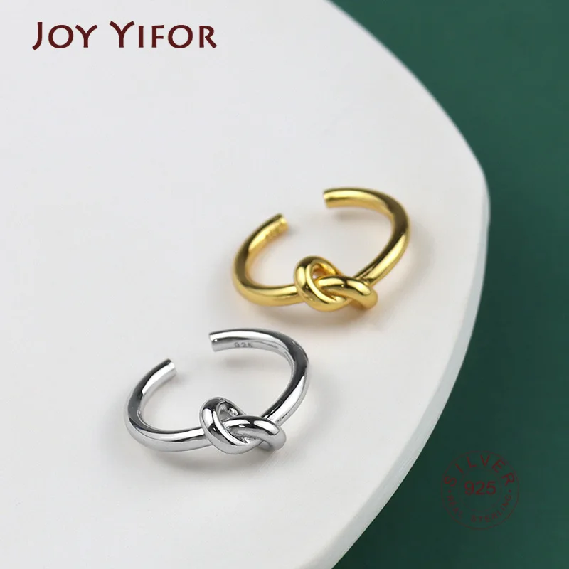 925 Sterling Silver Single Layer Knotted Ring Female Gold Vintage Classic Handmade Jewelry Authentic Accessories