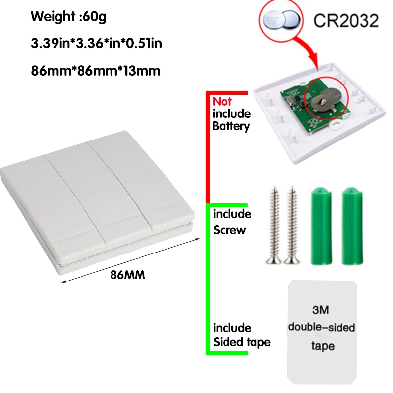 Wenqia 433Mhz switch Universal Wireless Remote Control  AC 220V 10Amp 1CH RF Relay Receiver  Transmitter for LED/Light/fan lamp