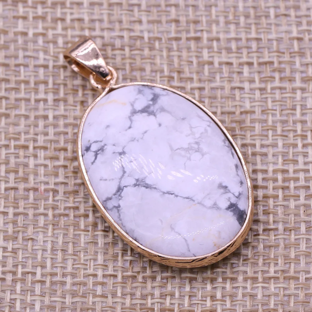 Natural Stone Oval Shape Pendant Rose Quartzs Picture Stone Necklace Pendant for Jewelry Making Necklace Size 22x35mm