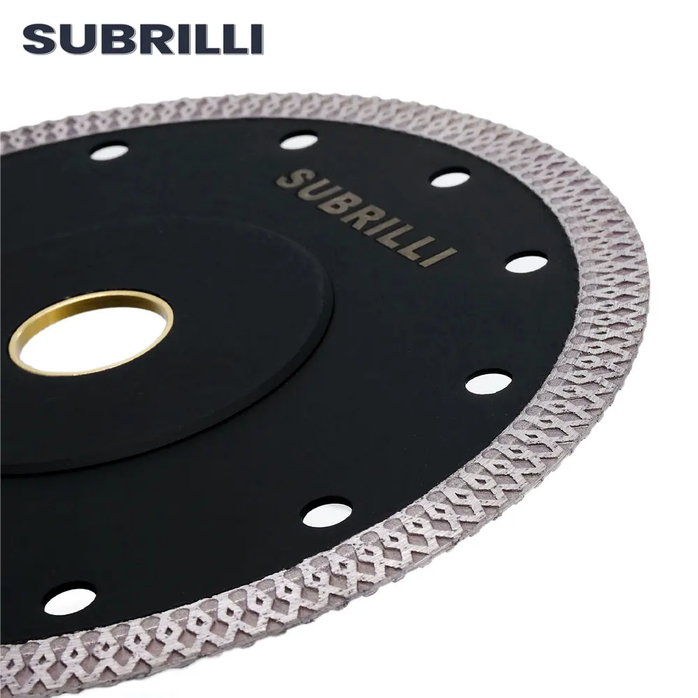 SUBRILLI-hoja de sierra de diamante profesional, hoja de sierra de malla Turbo de 150mm de diámetro, Granito de porcelana, azulejo duro de 6 pulgadas