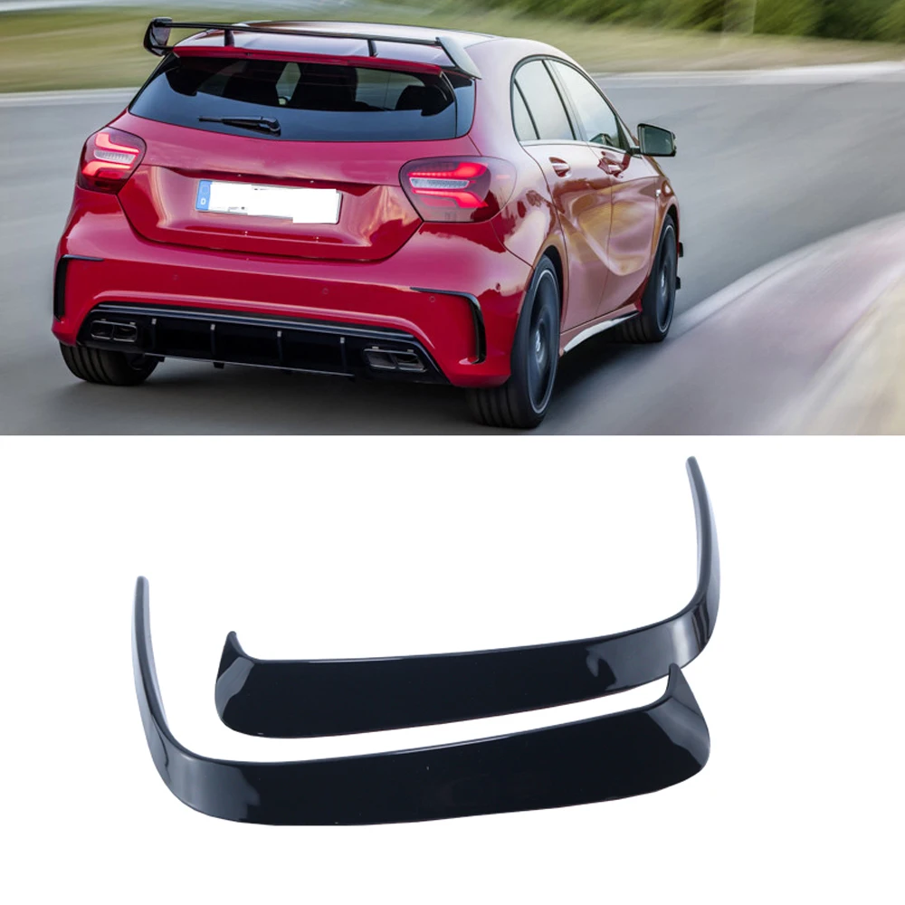 For Mercedes Benz W176 A180 A200 A250 A45 AMG Hatchback 2014 2015 2016 2017 2018 Rear Bumper Lip Spoiler Canards Vents Splitter