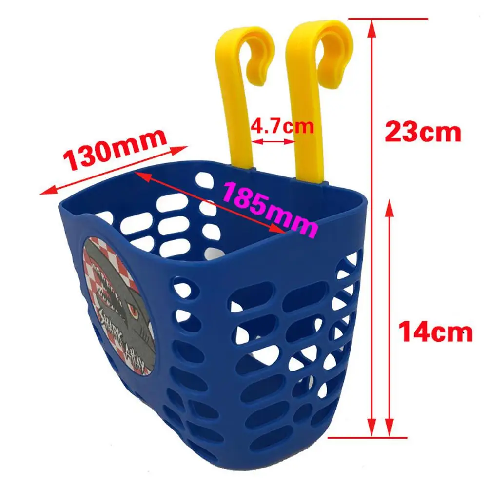 Cute Cartoon Pattern Bicycle Front Basket Thickened Plastic Bike Handlebar Hanging Basket for Children Bike Bicycle