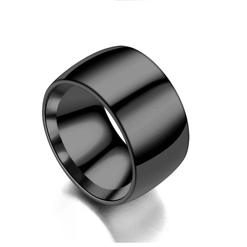 Men's Super Wide Stainless Steel Rings Gold Silver Black Color Simple Retro Ring for Women Unisex Fashion Jewelry Gifts WC082