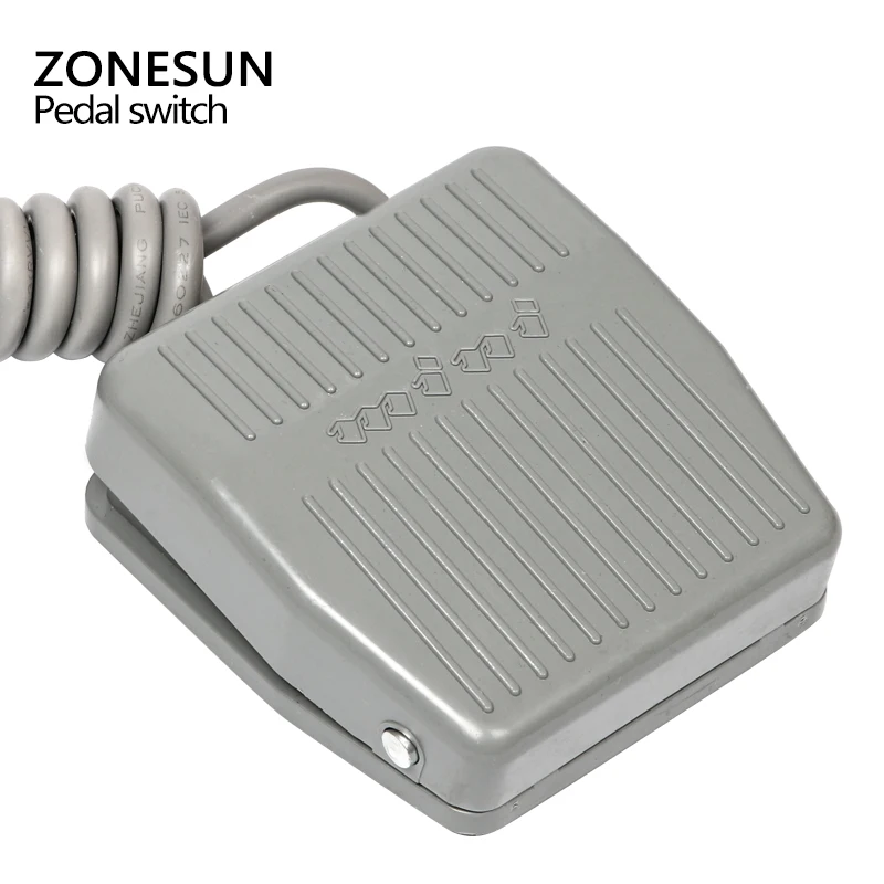 ZONESUN-Interruptor de pedal de TFS-201, interruptor de Pedal con línea de reinicio automático, Cable de 1,4 m de longitud para máquina de llenado eléctrica