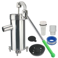 Stainless Steel Manual Water Pump Home Oil Pump Well Hand Shake Suction Pump Suction Well Water Hand Pump Max Lift 8M