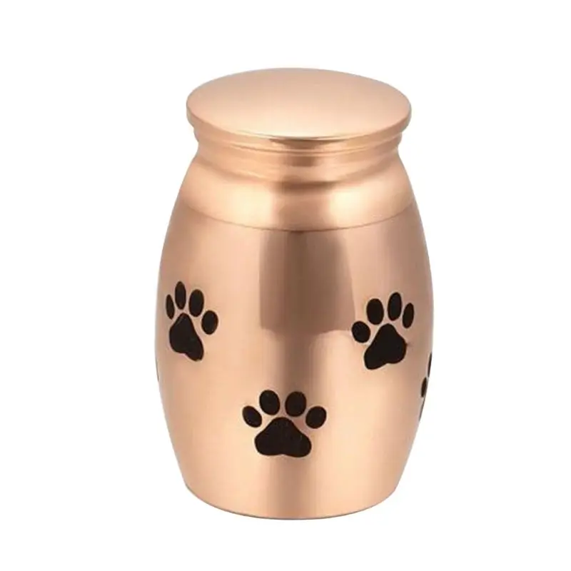 5 Colors Pet Cremation Urns Stainless Steel Ash Memorial Container Puppy Paw Dog Cat Perfect Resting Place Caskets Cat Memorial