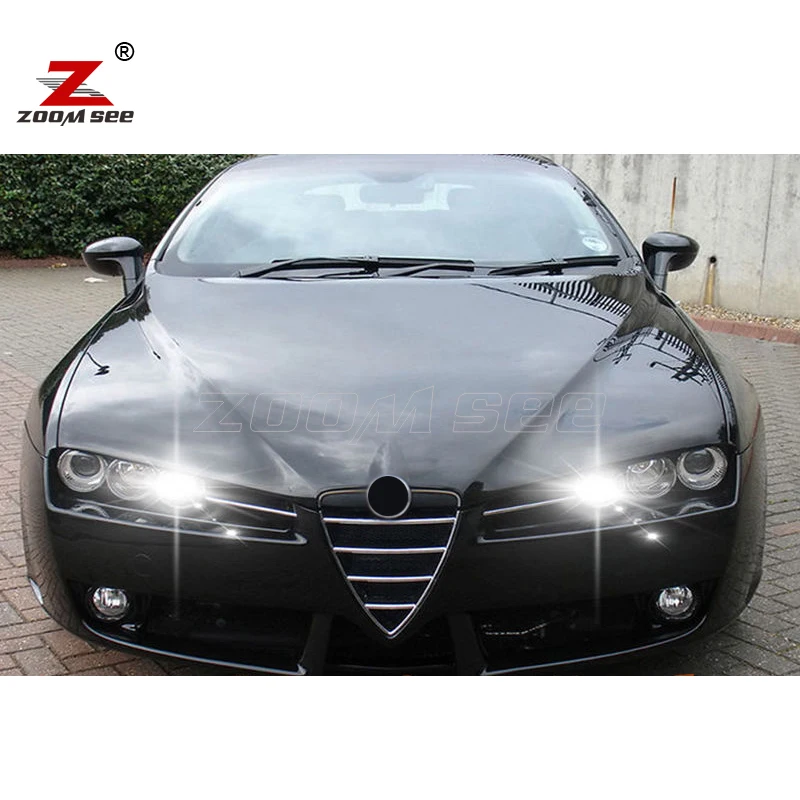 white LED Parking city bulb + LED License plate lamp + resistor Exterior light kit for Alfa Romeo for Brera ( 2006 to 2010 )