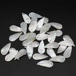 4pcs Natural Freshwater Leaf Shape Mother of Pearl Shell Beads Charm Pendant for Women Gift Jewelry Making Necklace Earring