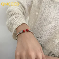 QMCOCO Silver Color Engagement Bracelet For Women Fashion Creative Matches Thai Silver Punk Party Jewelry Gift 2021 New Trendy