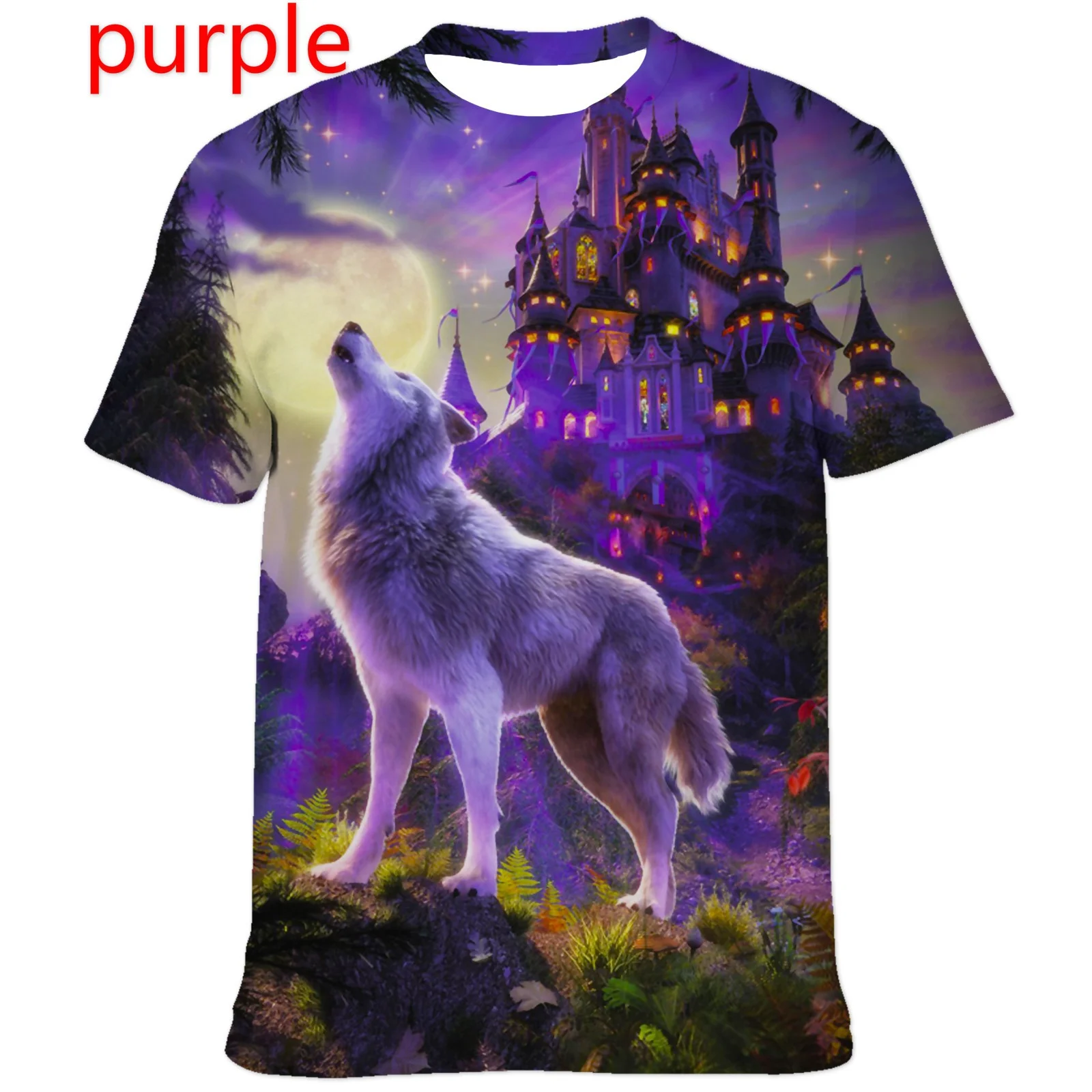 Fashion Short Sleeve 3D Wolf Printed T Shirts for Men/women Personality Cool Printing Tee Funny Animal T-shirt