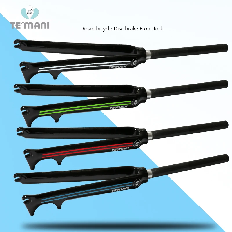 

Newest 4 Colors TEMANI 700C Racing Road bike 3K full carbon fibre disc brake fork carbon bicycle front fork parts