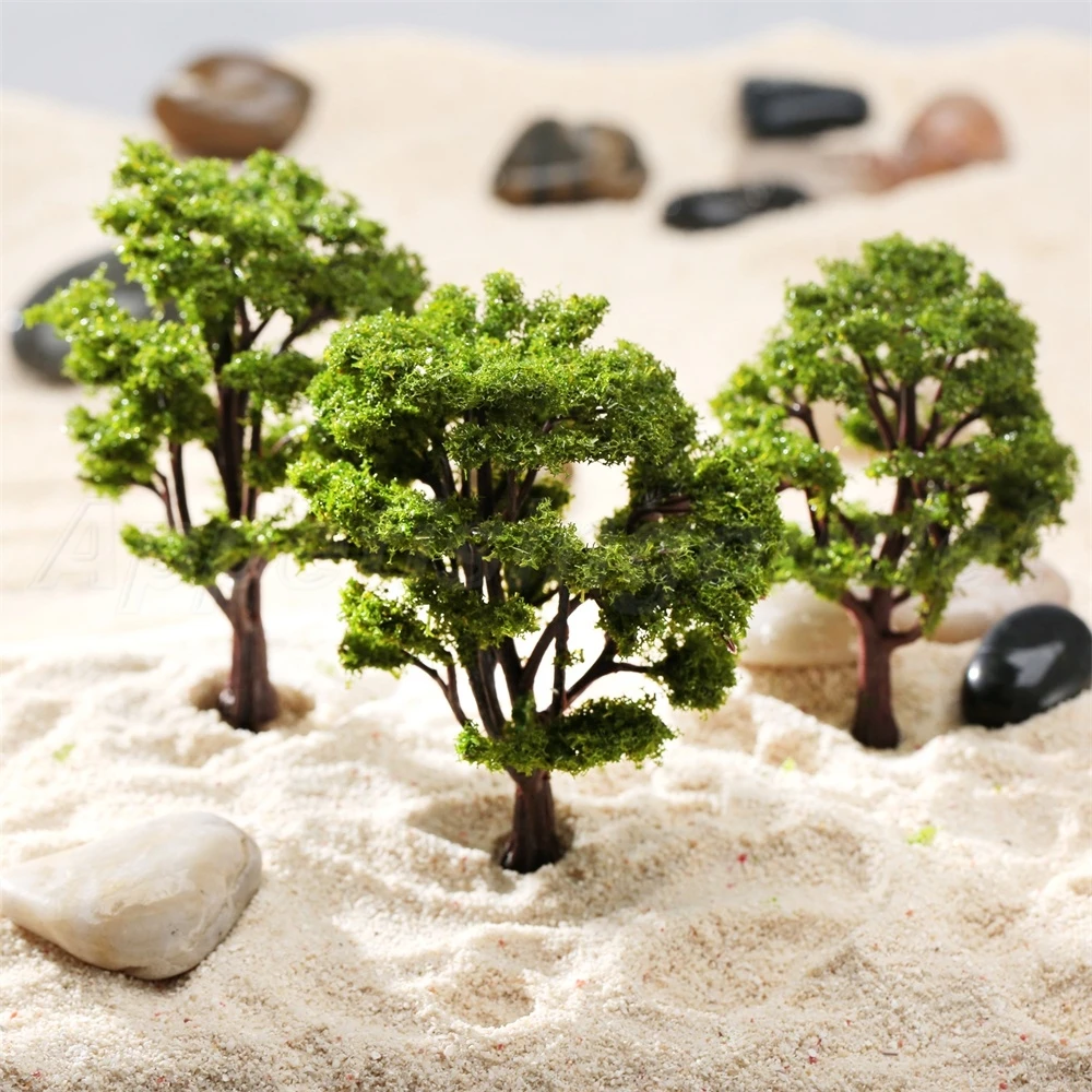 10pcs One Set Tree Model HO N Scale Wargame Train Railway Scenery Layout Decor 11cm 9cm Height Scale 1:100 -1:150 Plastic