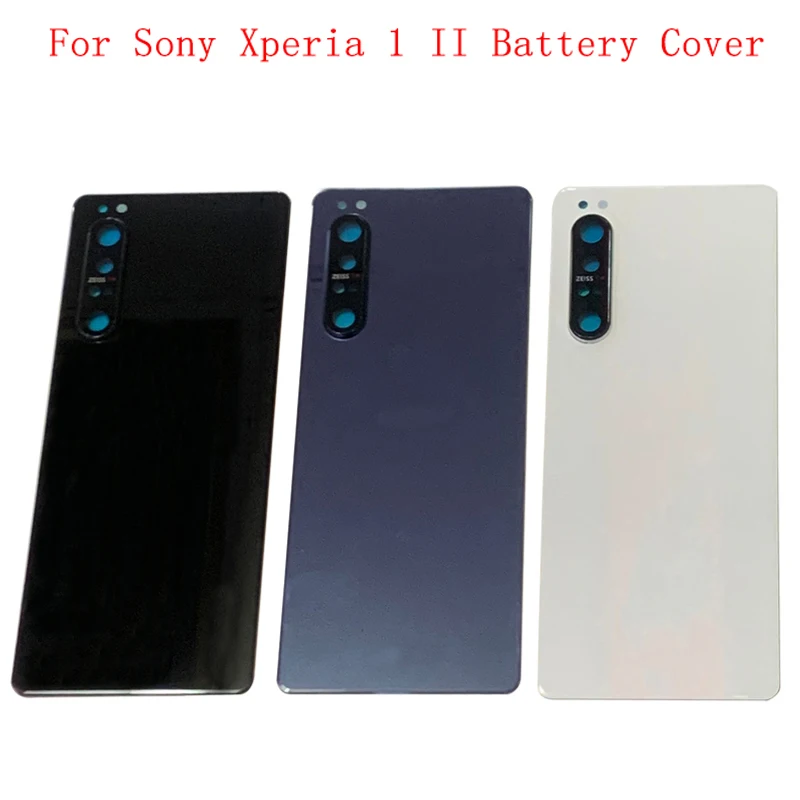 Rear Door Housing Case Battery Cover Panel wtih Heat sticker For Xperia 1 II XQ-AT51 XQ-AT52 Back Cover Repair Parts