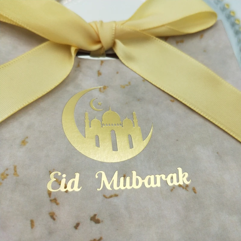 Eid Mubarak Decor New Marble Paper Gift Bag Muslim Islamic Party Supplies Candy Box Ramadan Decorations Chocolate Packaging Box