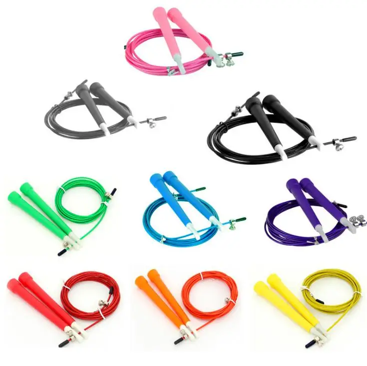 100pcs adjustable crossfit Ultra adjustable Speed Cable Jump Ropes steel wire Children products Party Gift SN3357