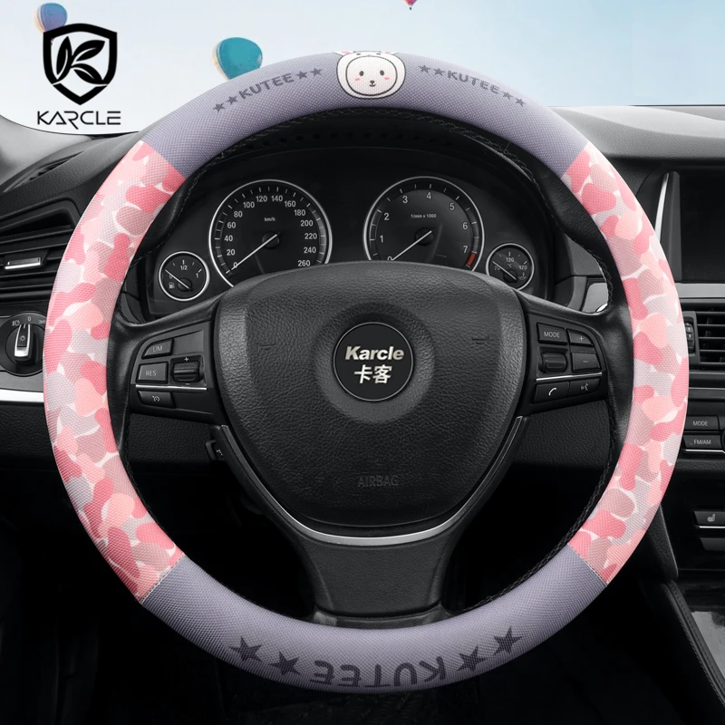 Universal Car Steering-Wheel-Cover Cute Wheel Cover For Women Type O Type D Steering Wheel Protector For Car-Styling Accessories