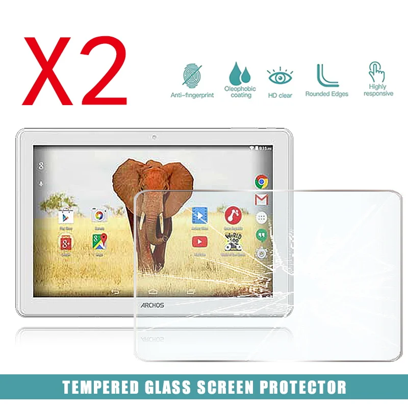 2Pcs Tablet Tempered Glass Screen Protector Cover for Archos 101 Magnus Tablet  HD Eye Protection Anti-Fingerprint Tempered Film