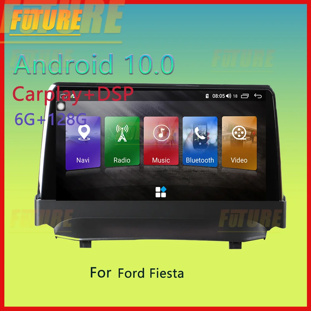 128G Android 10.0 For Ford Fiesta 2009-2014 Car Multimedia Player GPS Navigation Video Radio Stereo 2 Din DSP Carplay Head Unit