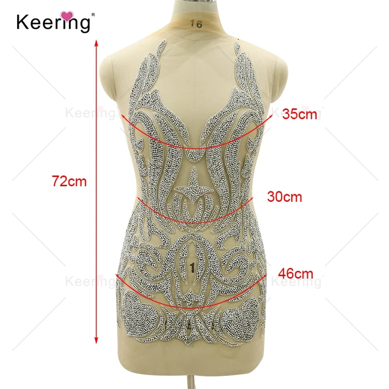 Keering-Sexy Silver Rhinestone Body Applique for Party Dress, New Design, WDP-394