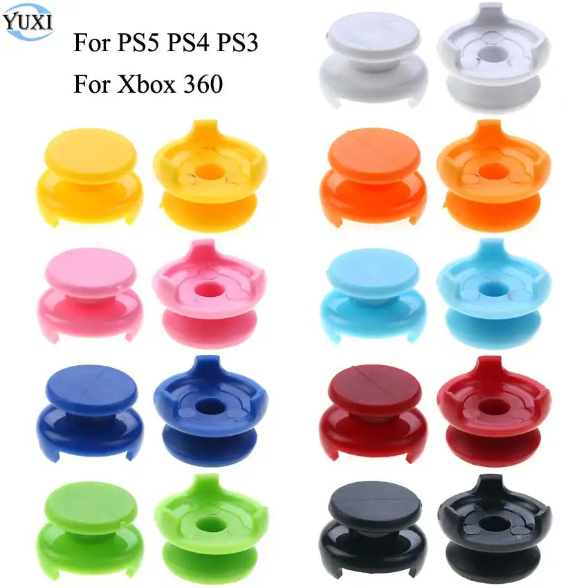 YuXi 2pcs For PlayStation 4 5 PS4 PS5 Controller Thumbsticks Cover Thumb Joystick Extender Caps For Xbox 360 Gamepad