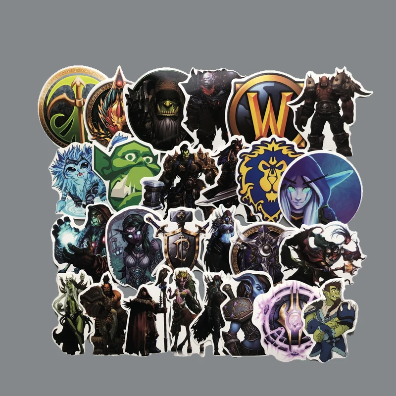 50PCS World of Warcraft Tribal Sticker For Trolley Backpack PVC Skateboard motorcycle helmet Car Styling Car Accessories