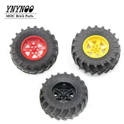 2Pcs/lot High-Tech Wheel 107*44mm ZR Rim Wheel+Tyre Hub 23798+15038c05 fit with 42054 MOC Building Blocks Bricks Car kids gifts