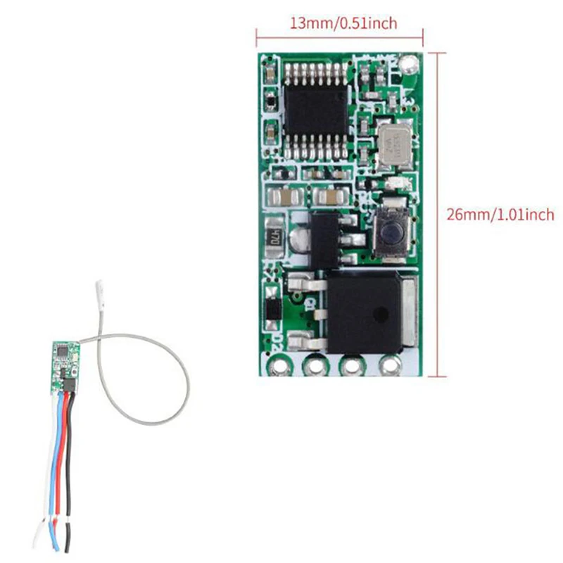 433 Mhz 1CH RF Relay Receiver Universal Wireless Remote Control Switch Micro Module LED Light Controller DC 3.6V-24V DIY