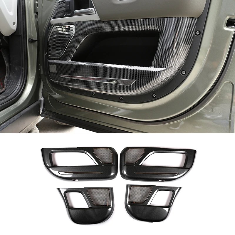 

ABS Alloy for Land Rover Defender 90 110 130 20-21 Door Anti-kick Decorative Panel Carbon Fiber Pattern Car Interior Accessories