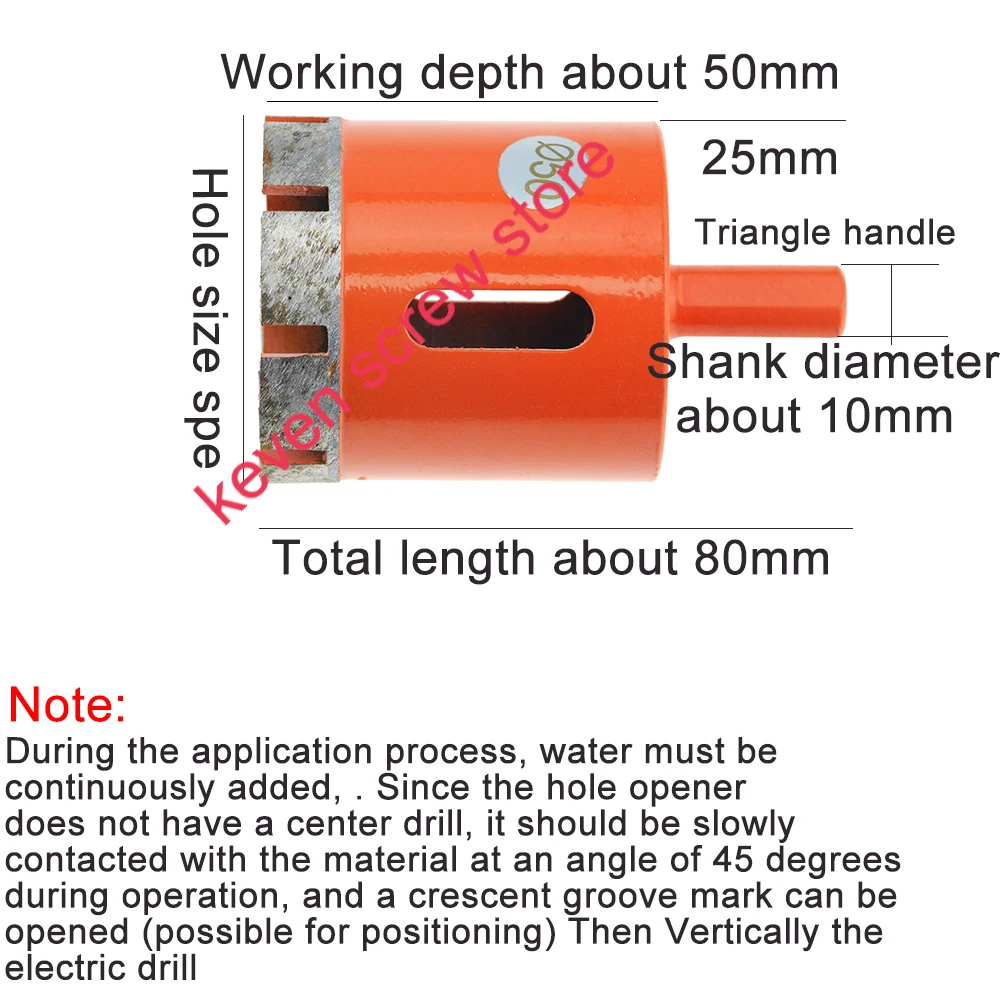 11PCS/Set Orange 6-30mm Marble Opener Diamond Core Bit Hole Saw Drill Bit For Marble Granite Brick Tile Ceramic Concrete Drill