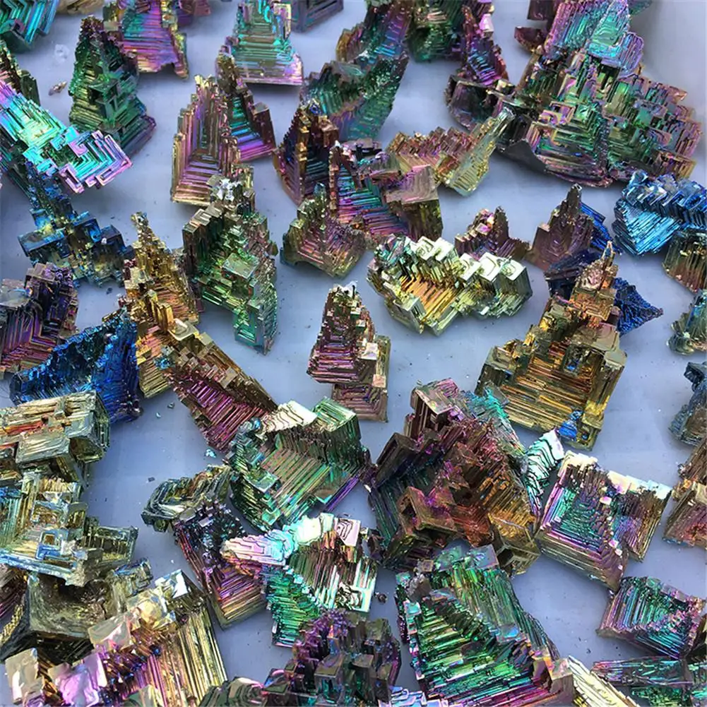 Rainbow Titanium Bismuth Specimen Mineral Gemstone Crystal Quartz Stone Decor Natural Aquarium Decoration Gravel Decorations