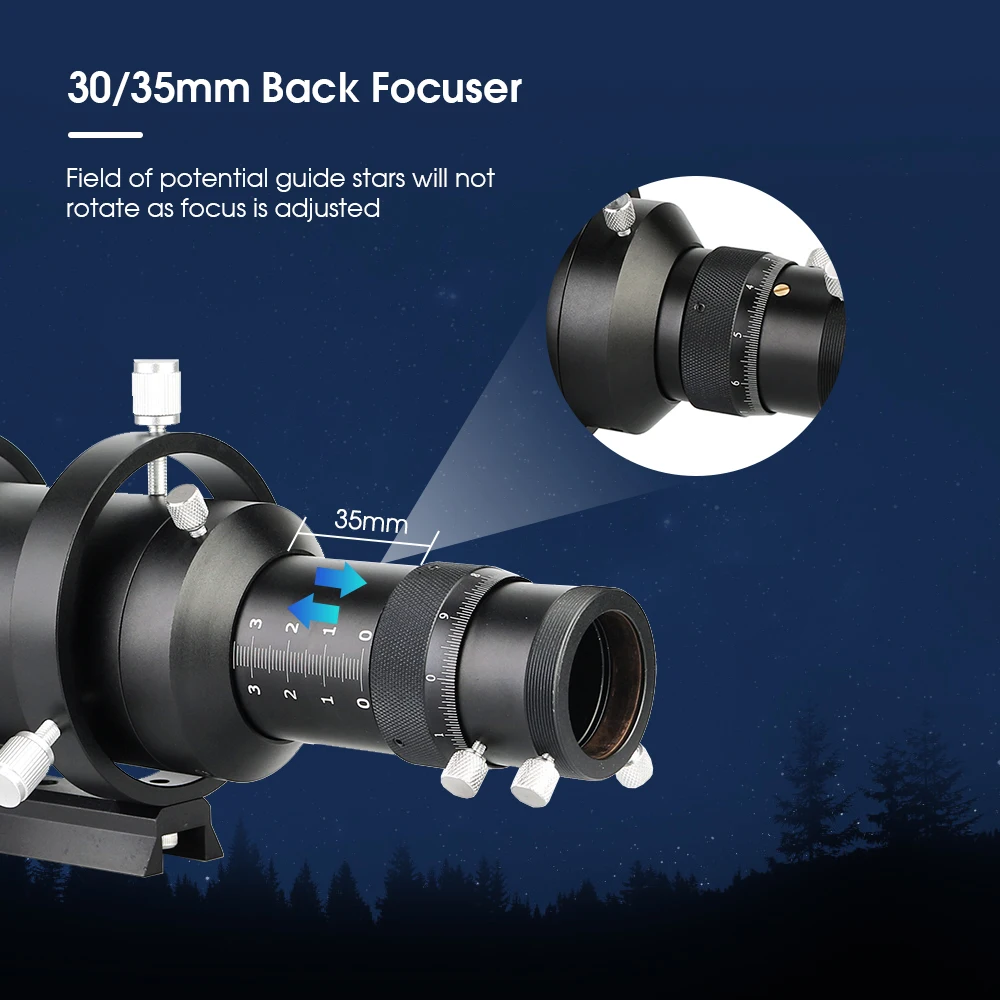 SVBONY Teleskop-Führungsfernrohr 50 mm/190, 60 mm/240 mm, kompaktes Deluxe-Führungsfernrohr mit 1,25 Zoll doppelter spiralförmiger Fokus SV106 – Detail 4