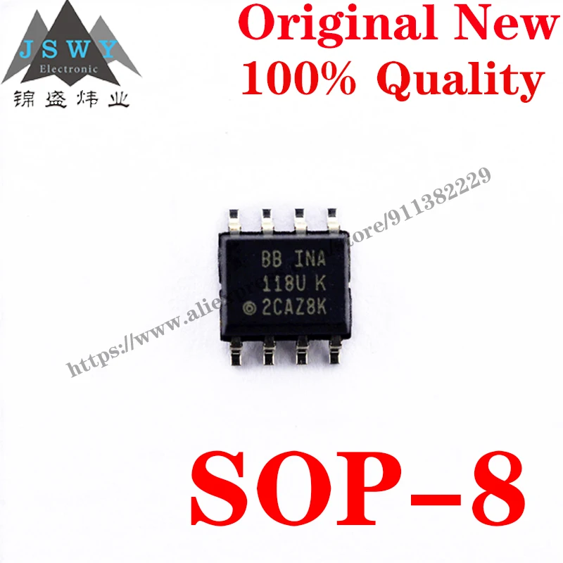 

10~100 PCS INA118U SOP-8 Semiconductor Amplifier IC Differential Amplifier IC Chip with for module arduino Free Shipping INA118U