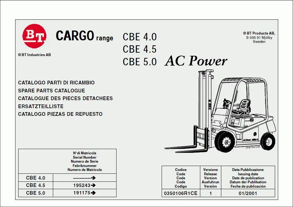 BT Cargo Range CBE/CBD For Toyota