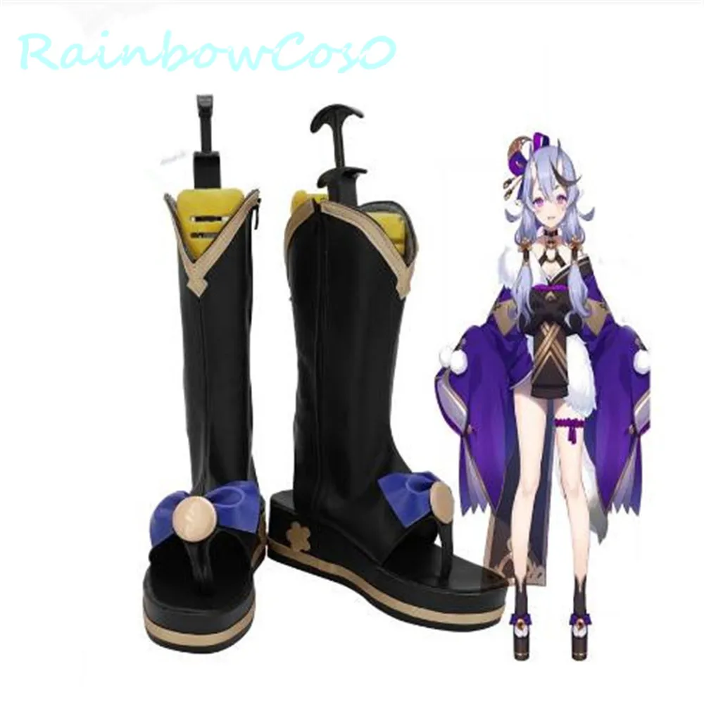 HYouTuber Vtuber Rindou Mikoto Black Cosplay Shoes Boots Game Anime Halloween RainbowCos0 W1362