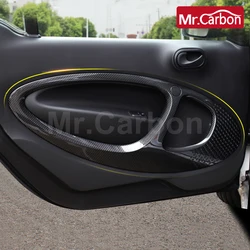 Car Inner Door Panel Decorative Cover Protective Stickers For Mercedes New Smart 453 Fortwo Car Accessories Interior Products