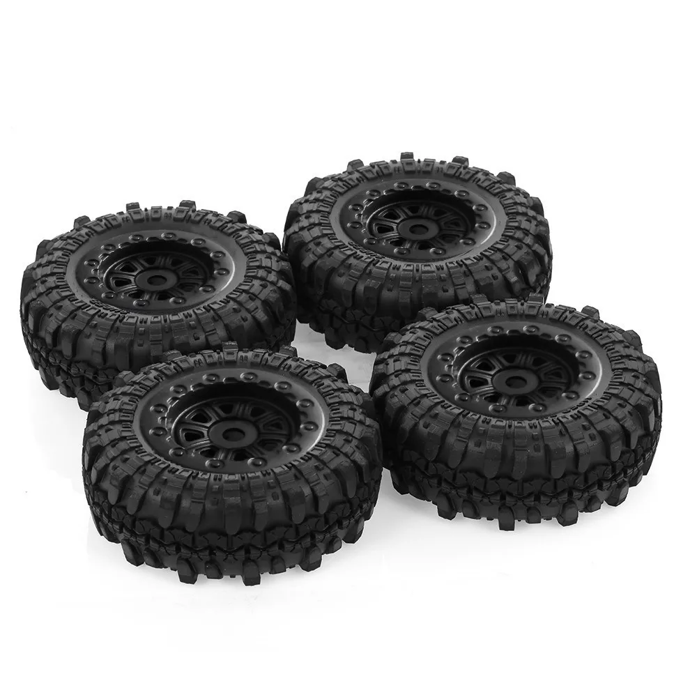 4pcs RC Car Climbing Wheel Rubber Tires Kit For Axial SCX24 90081 AXI00001 1/24 RC Crawler Car Upgrade Repair Parts Accessories