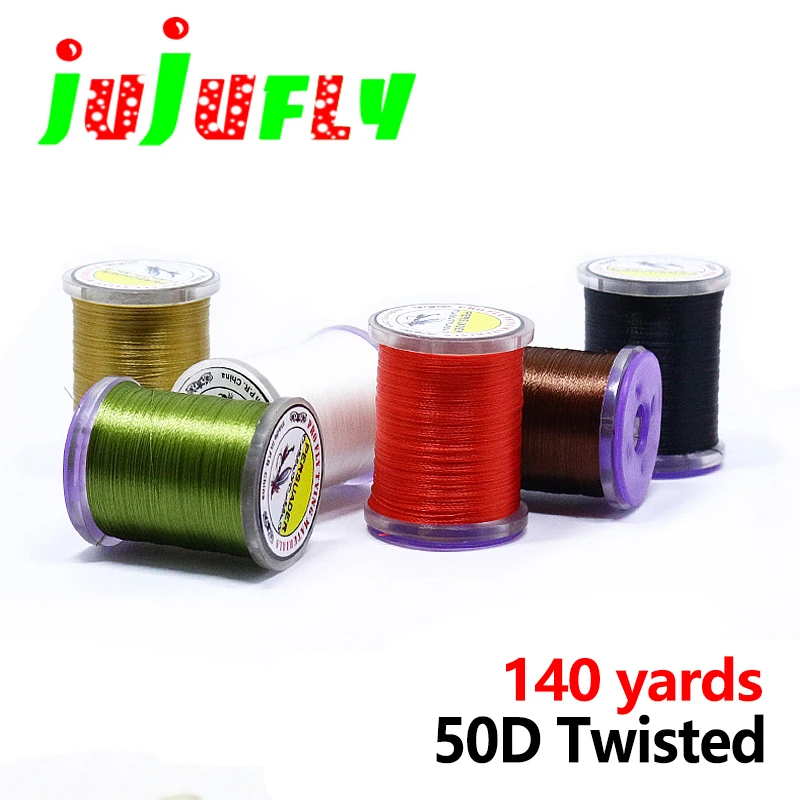 jujufly 6 isteğe bağlı renkler 50D bükülmüş küçük kancalı sinek ipliği özel kullanımlı yüksek kırılma kuvveti sinek bağlama ipliği 22 boyutunda # -16 #