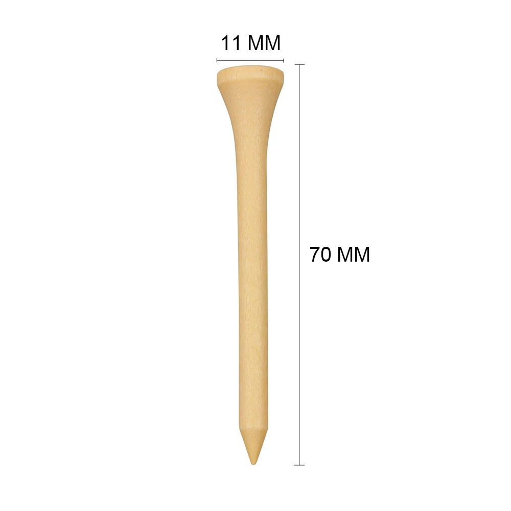 100 unids 70 MM tees de Golf de madera Color múltiple