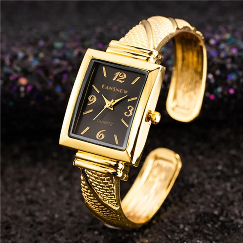 Women Plush Rectangle Quartz Watches Nice Pop Stylish Rose Gold Bracelet Pretty Wristwatches Pop bayan kol saati