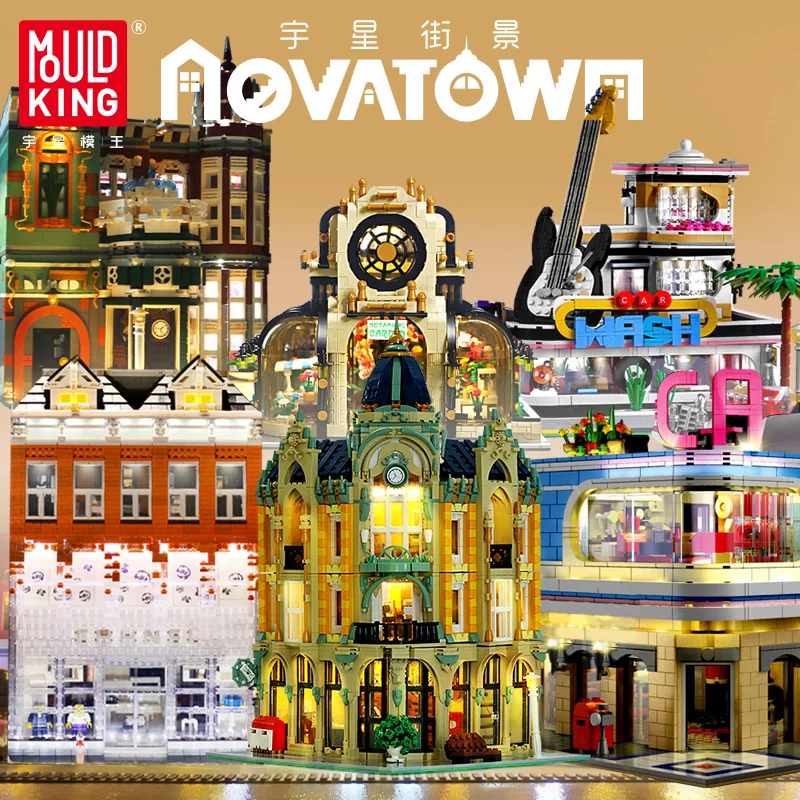 Mold King MOC street view building series model lighting antique collection and other building block toys Christmas gifts