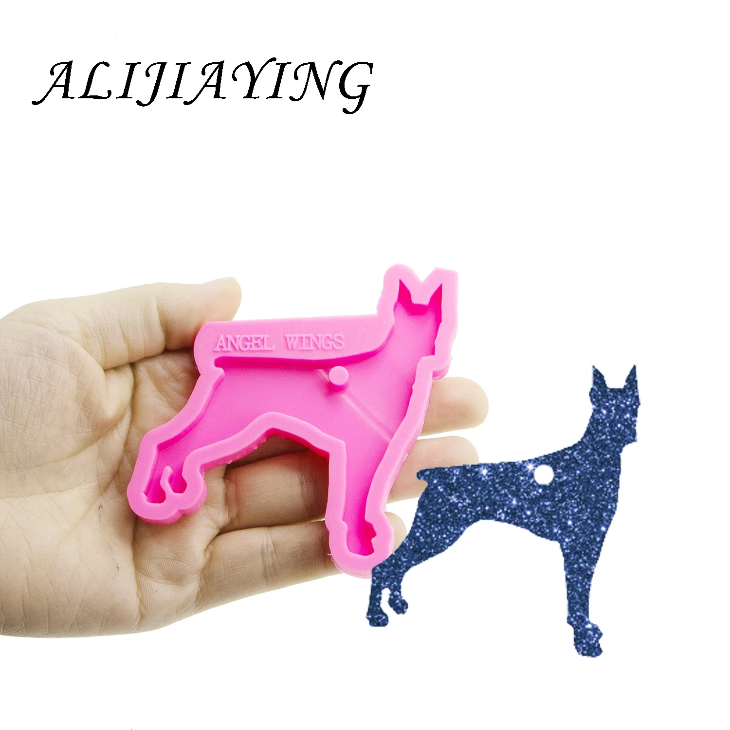 Shiny Different Breed Dogs Mold for Keychain , Poodle Silicone Epoxy Resin Mold, Fondant Chocolate Cake Molds DY0128