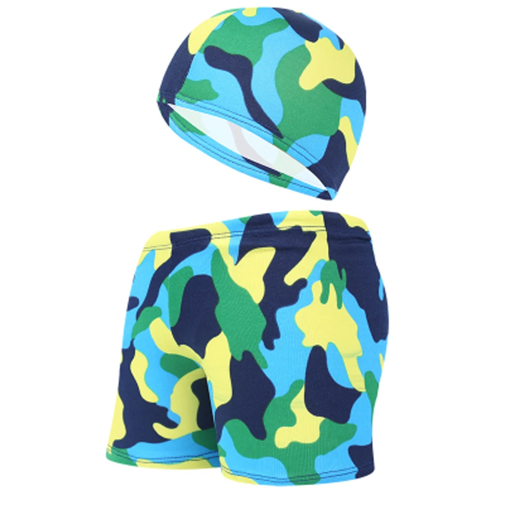 Boy Swimwear Pants ages 0 to 12 Baby Boy Kid Child Swimsuit With Cap Summer Swim Shorts Cartoon Printed Girls Swimming Trunks